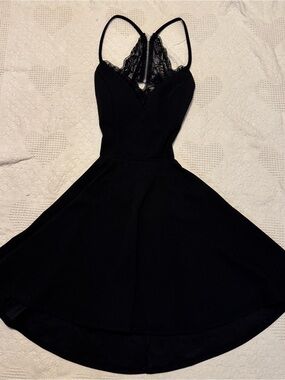 Xtraordinary Black Lace Back Fit & Flare Mini Dress - Size 5
